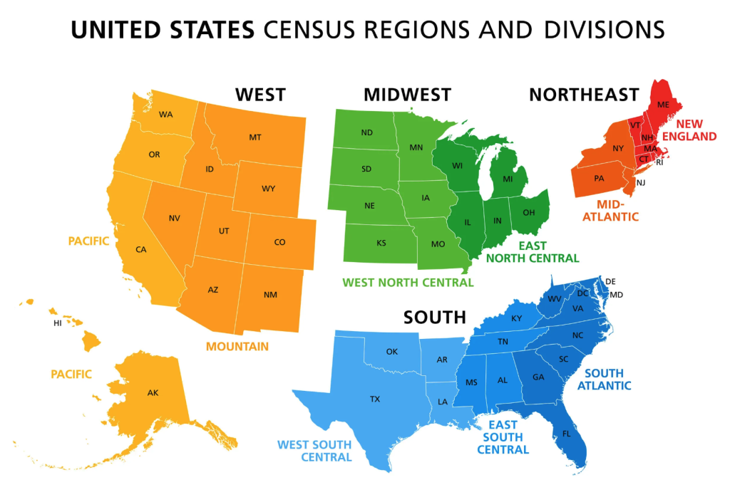 USA Region Map